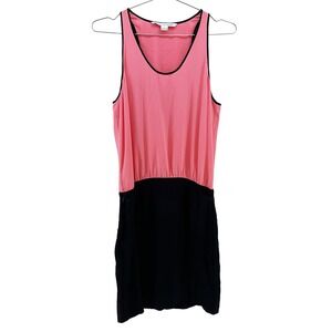 DIANE VON FURSTENBERG Silk Color‎ Block Sleeveless Dress • 2 • pink, black